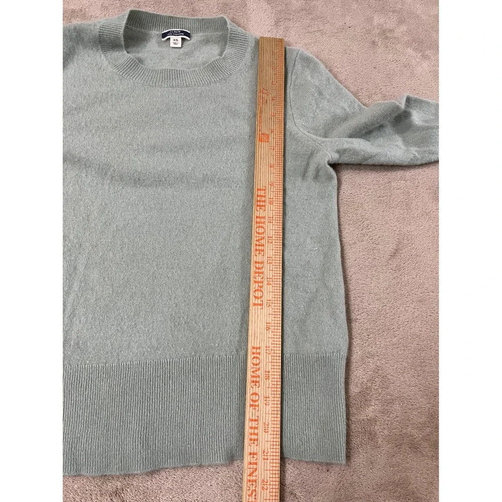 J.Crew 100% Cashmere Sweater Women's XS Light Green Crew-neck Long Sleeve EUC